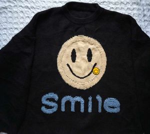 Black Smiley Face Knit Sweater (free size)