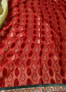 designer red and cream sari with blouse