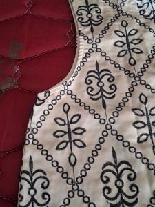 Cream &amp; Black Printed Sleeveless Top