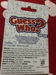 Guess Who Cards Game New