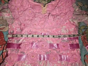 Beautiful Pink Floral Floor Length Gown dress