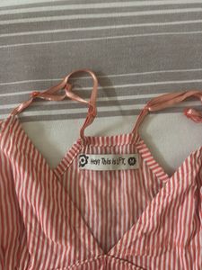 Striped Long Cami Top