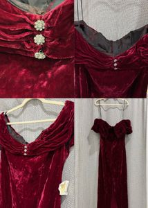 Elegant Velvet Off-Shoulder Gown