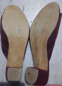 Maroon Suede Mules