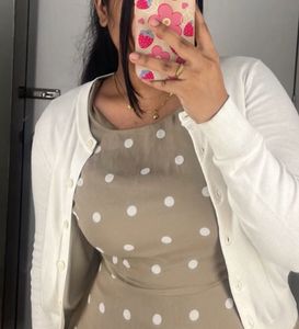 Max Beige Polka Dots Dress 🌸🤍✨