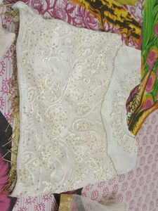 Embroidered White Blouse with Gold Accents