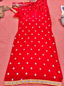 Vibrant Red Kurta Set with Dupatta