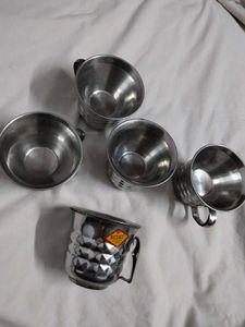Set of 5 Stainless Steel Cups