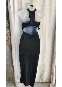 Chic Black Halter Neck Maxi Dress