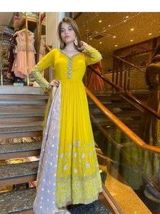 Long Wedding Gown With Dupatta