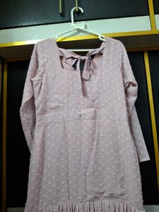 Pink Swiss Dot Maxi Dress