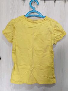 Bewakoof Women's Yellow Slim Fit T-shirt