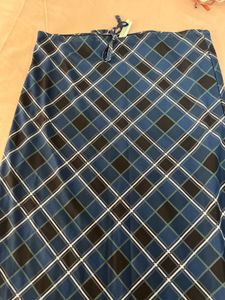 Blue Plaid Maxi Skirt