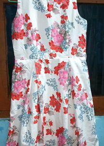 Floral Sleeveless Dress with white crop top