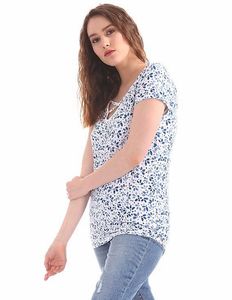 GAP Printed T-shirt with cutout neck