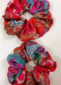 Vibrant Boho Scrunchies - Set of 2