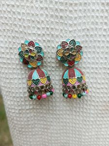 Silver Bead Hoop Earrings