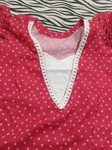 Pink &amp; White Summer kurtie