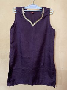 Festive Purple Short Kurta