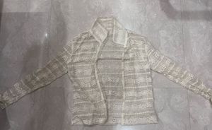Sheer Lace Button-Up Shirt