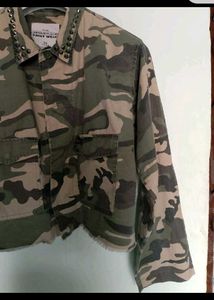 Camo Studded Cropped Jacket