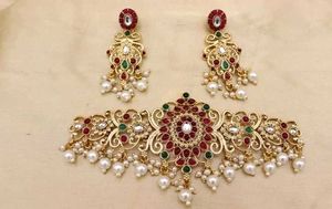 Exquisite Gold Plated Kundan Necklace Set