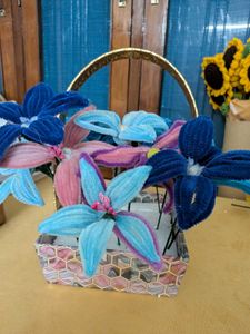 Floral set up - Velvet pipe flowers &amp; Basket