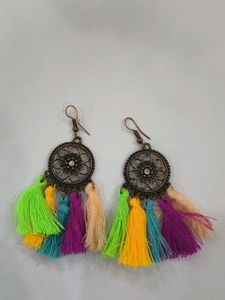 Vibrant Tassel Earrings &amp; Charms Set