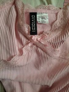 Pink H&amp;M Dress with Lace Trim