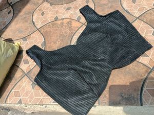 Sparkling Black Blouse with back bow