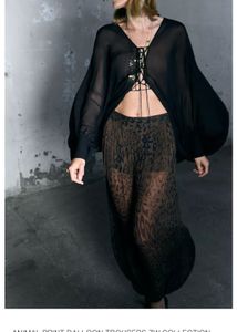 Zara limited edition Sheer Animal Print Pants