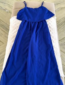Stylish Royal Blue Wide-Leg Jumpsuit