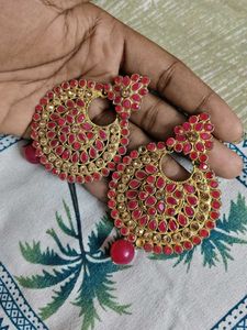Pink Traditional  Earrings with classic chai