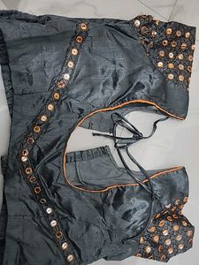 Orange Embellished Saree