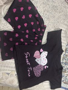 Cute Heart Print Pajama Set of 3
