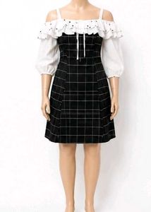 Chic Off-Shoulder Plaid Dress