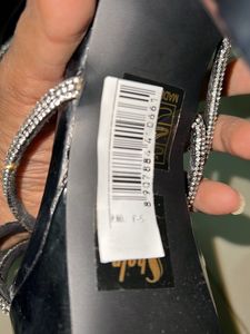 Imported Black Dazzling Rhinestone Heels