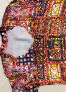 Printed satin Kurta
