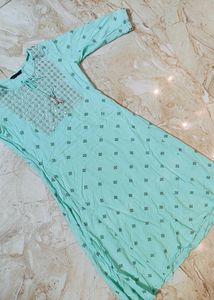 Sea Green A-line Kurti