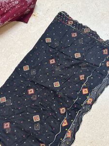 Black Bandhani Navratri Dupatta