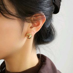 Anti-Tarnish Gold Knot Stud Earrings