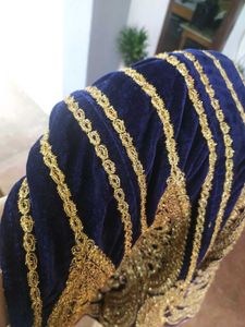 Elegant Navy Blue Velvet Lehenga Choli