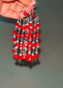 Y2K Handmade Elegant Red Chandelier Earring