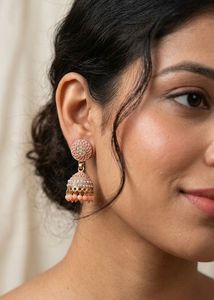 Rose Gold Jhumka Earrings
