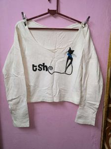🎀100rs SALE🎀Cute Cat Graphic Crop Top