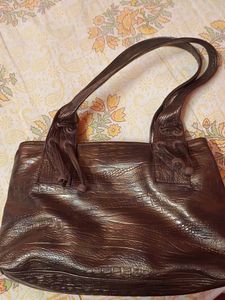 Stylish Brown Textured Shoulder Bag