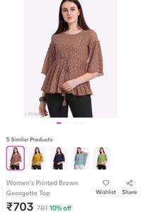 Women printed brown top