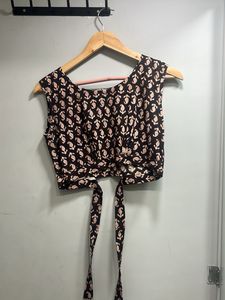 Dabu Print Crop Blouse