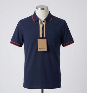 Burberry Navy Zip Polo Shirt