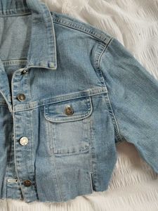 Light Wash Cropped Denim Jacket